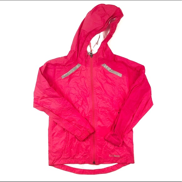 L.L Bean Rain Jacket Hooded Girl Small